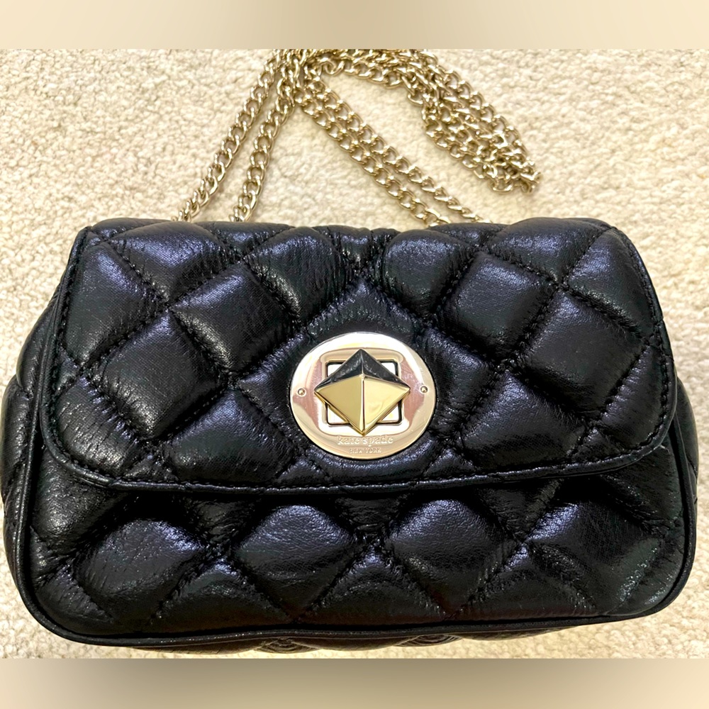 Kate Spade Quilted Black Leather Shoulder/Crossbody